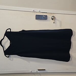 Eileen Fisher Black Sleeveless Ponte Aline Tent Dress M